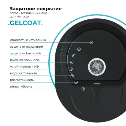 Мойка кухонная POLYGRAN ATOL 620 (космос №316)